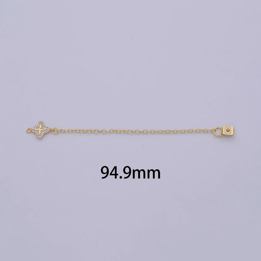 Clover Shaped Long Chain Earrings Stopper DIY Earring Closure Belakang Anting Bentuk Daun Hypoallergenic Gold Filled