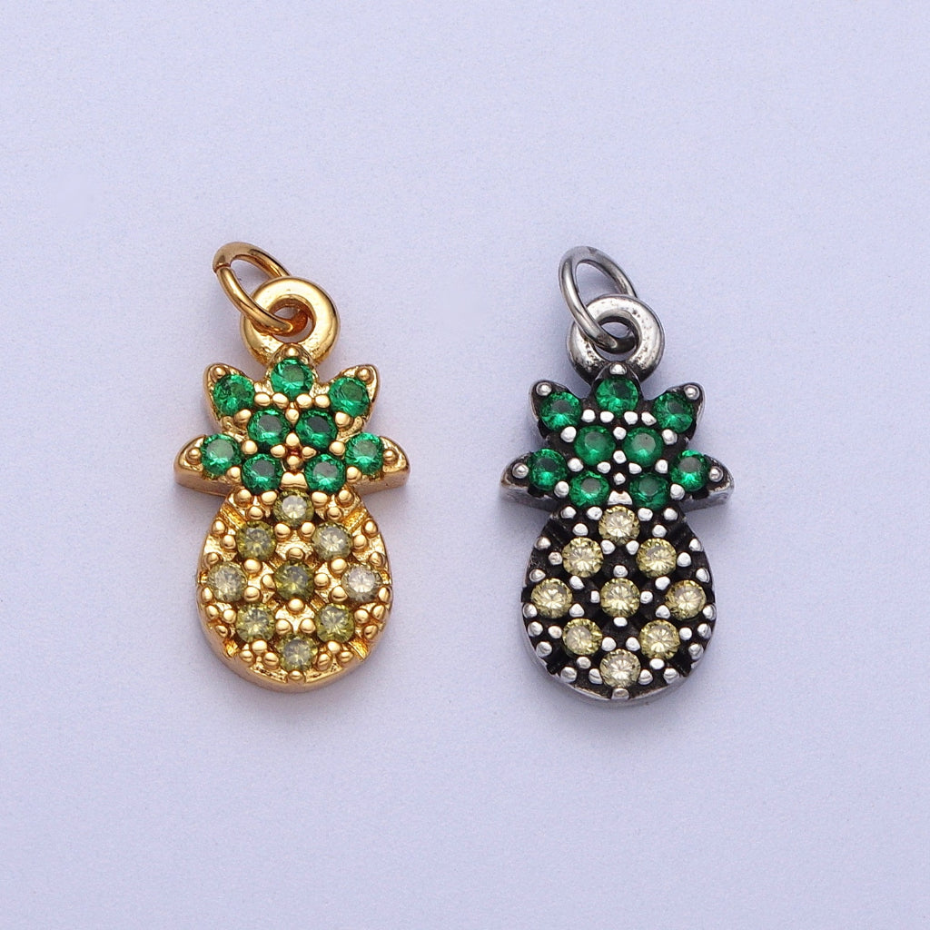 Cute Mini Tropical Pineapple DIY Charm Liontin Buah Nanas Hypoallergenic Gold Filled