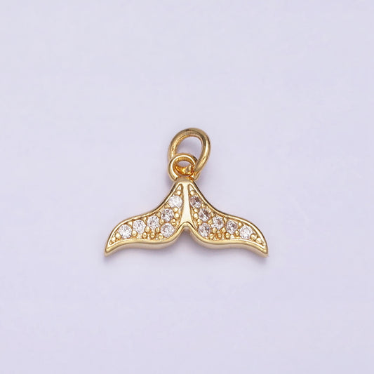 Mini Dolphin Tail Charm DIY Charm Liontin Ekor Lumba-Lumba Hypoallergenic Gold Filled