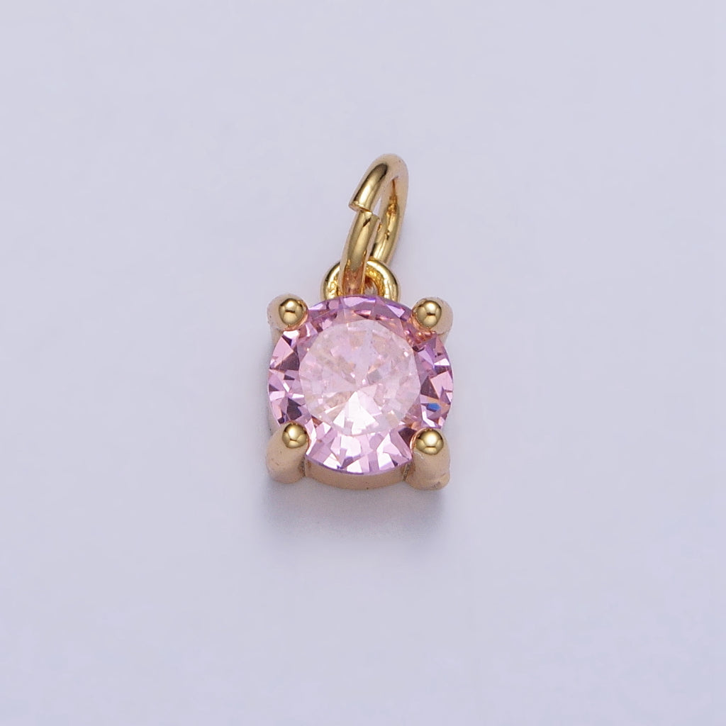 Tiny Round Clear, Pink Add on Charm DIY Charm LBerlian Kecil Hypoallergenic Gold Plated