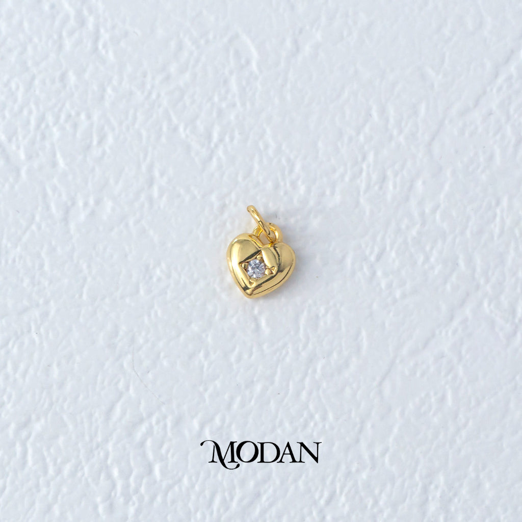 Simple Mini Heart Charm DIY Charm Liontin Hati Berlian Kecil Hypoallergenic Gold Filled