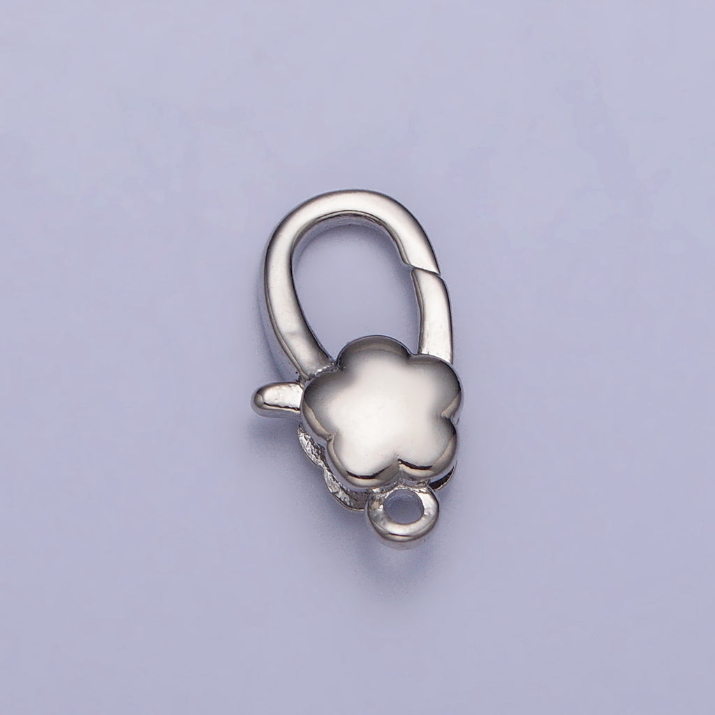 Puffed Flower Oval Lobster Clasps DIY Necklace Closure Pengait Aksesoris Hypoallergenic Gold Filled