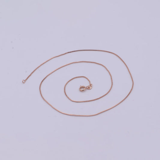 Rose Gold Box Chain Necklace Daily Wear Rantai Kalung Hypoallergenic Gold Filled