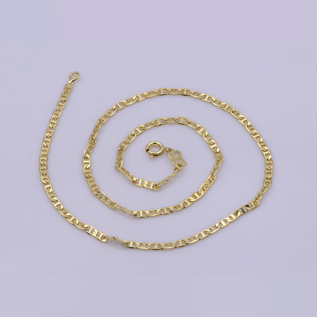 Plain Mariner Chain Necklace Daily Wear Necklace Rantai Kalung Hypoallergenic Gold Filled