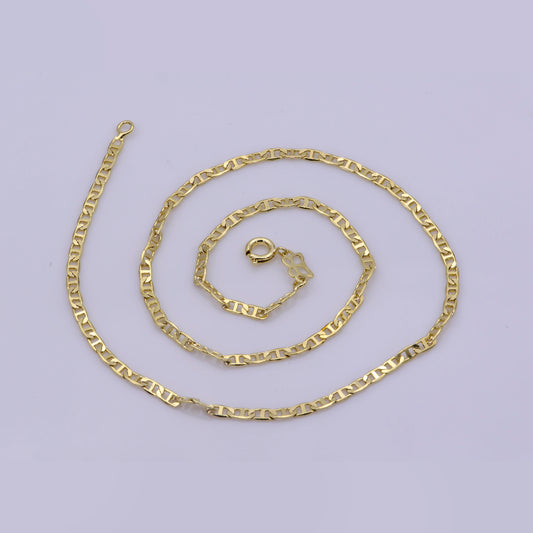 Plain Mariner Chain Necklace Daily Wear Necklace Rantai Kalung Hypoallergenic Gold Filled