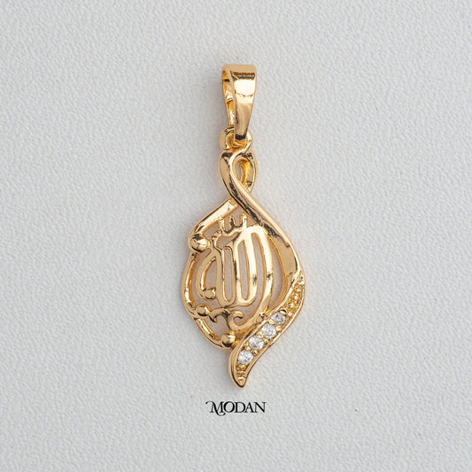 Elegant Muslim Lafadz Pendant DIY Pendant Liontin Kalung Islami Hypoallergenic Gold Plated