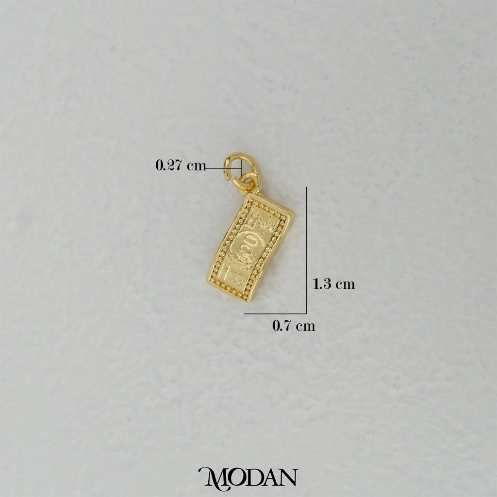 Mini Golden Dolar Charm DIY Charm Liontin Uang Kecil Hypoallergenic Gold Filled