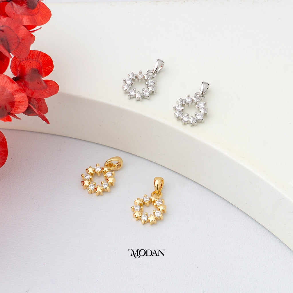 Sparkling Mini Celestial Star Pendant DIY Pendant Liontin Bintang Kecil Berlian Hypoallergenic Gold Plated