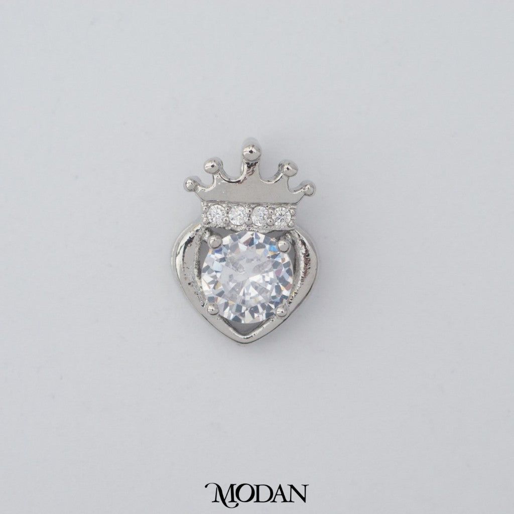 Solitaire Diamond Replica Crowned Heart Love Pendant DIY Pendant Liontin Hati Mahkota Hypoallergenic Gold Filled