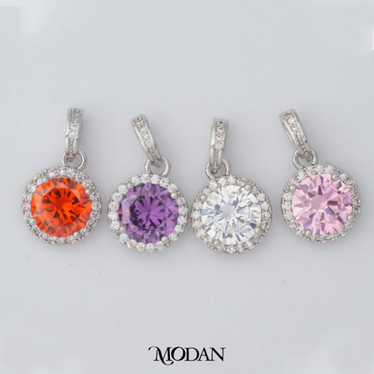 Bridal Colorful Solitaire Pendant DIY Pendant Liontin Mata Satu Warna-Warni Hypoallergenic Gold Filled