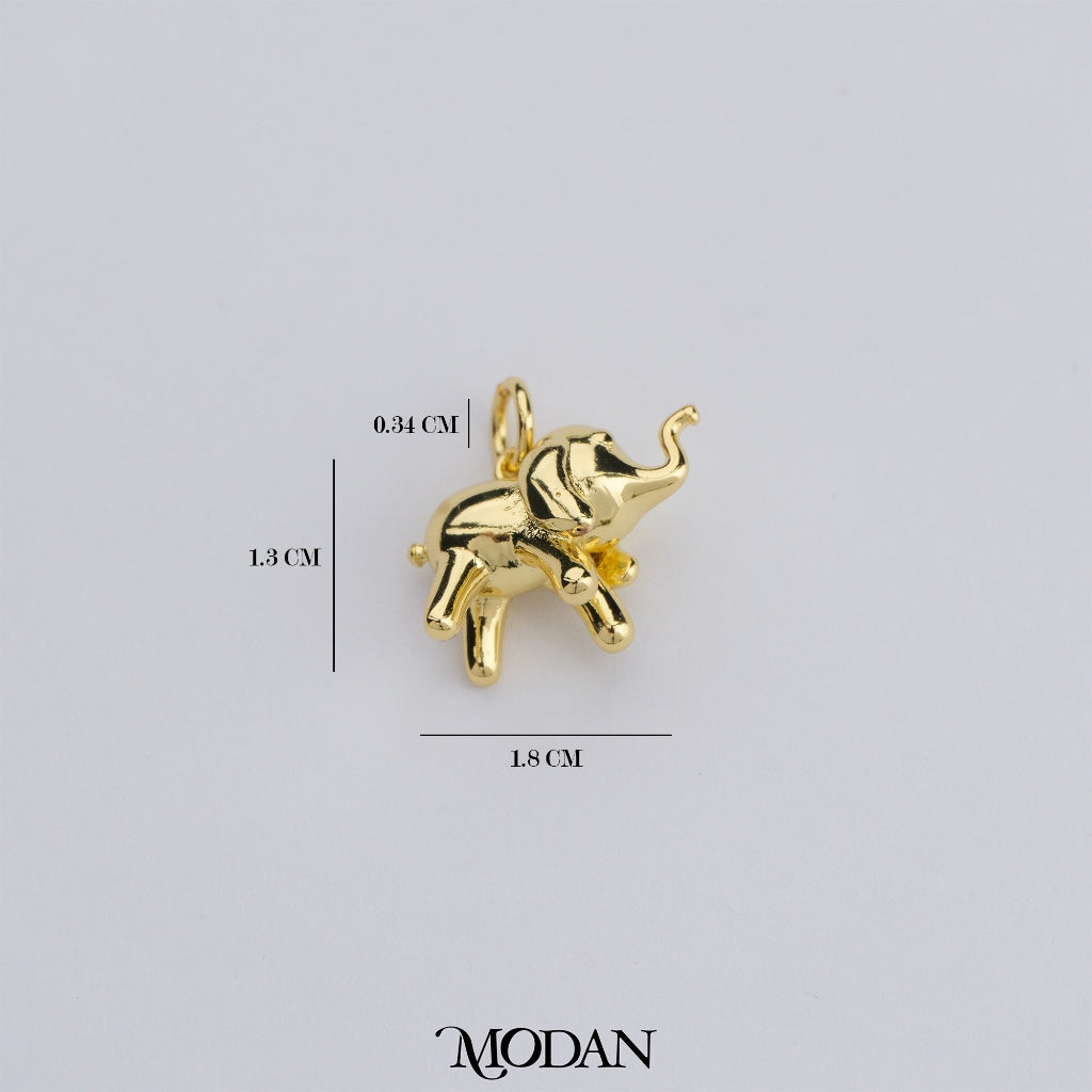 3D Baby Elephant Animal Pendant DIY Pendant Liontin Gajah Polos Hypoallergenic Gold Filled