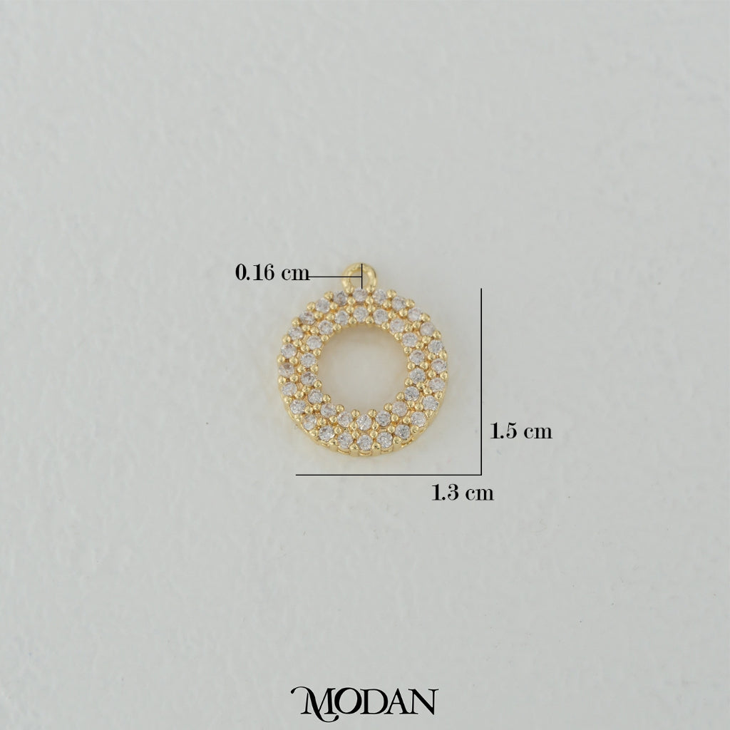 Dancing Round Charm DIY Charm Liontin Bulat Berlian Hypoallergenic Gold Filled