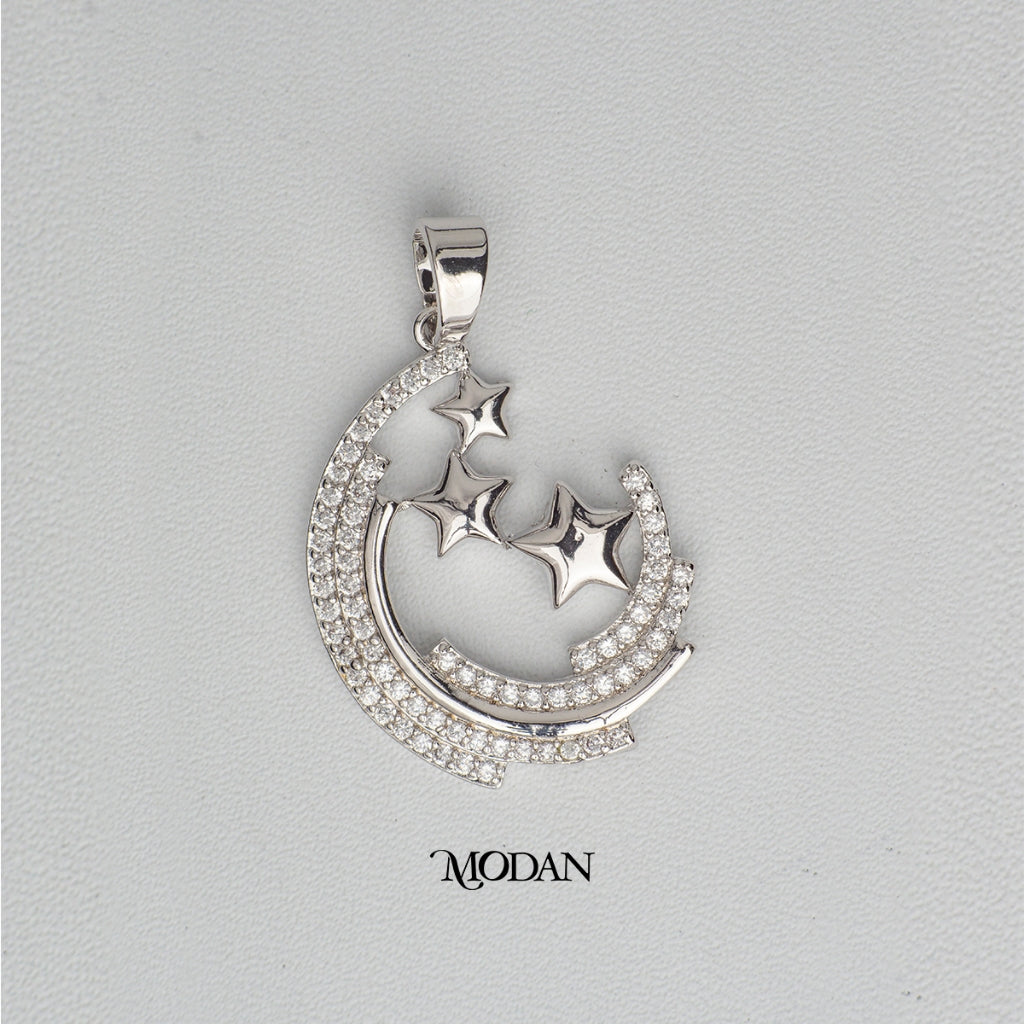 Moon and Star Muslim Pendant DIY Pendant Liontin Kalung Hijab Bulan Bintang Hypoallergenic Gold Plated
