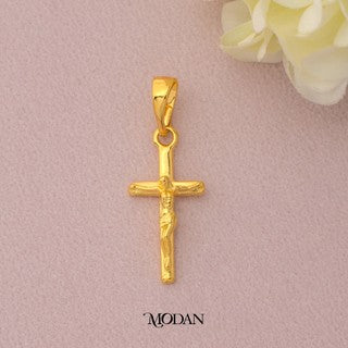 Golden Plain Religious Cross Liontin Kalung Salib Hypoallergenic Gold Filled