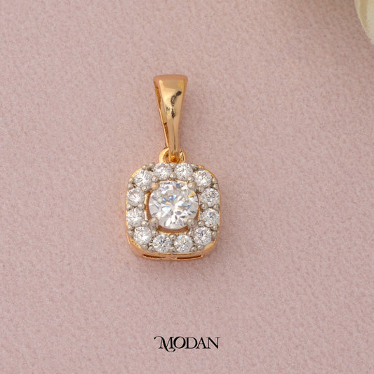 Mini Micro Paved Square Pendant DIY Liontin Pesta Persegi Hypoallergenic Gold Plated