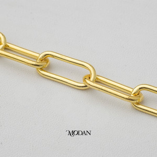 Plain Oval Paper Clip Chain Unfinished DIY Chain Rantai Kalung Gelang Meteran Hypoallergenic Gold Filled