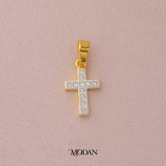 Mini Religious Sparkling Cross DIY Pendant Liontin Salib Hypoallergenic Gold Plated