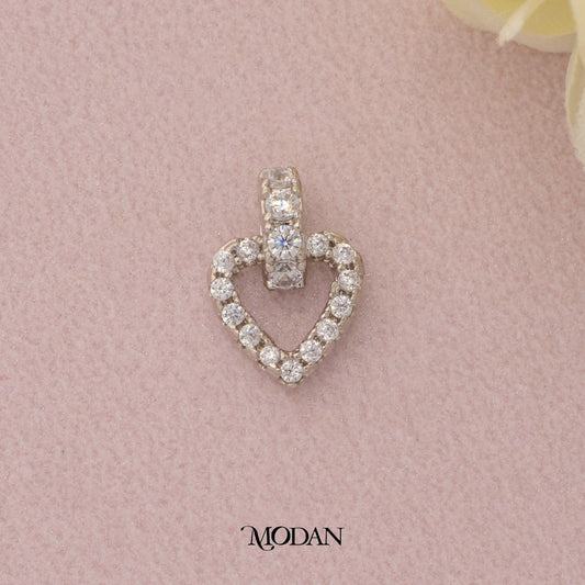 Mini Heart Open Pendant DIY Pendant Liontin Hati Berlian Hypoallergenic Gold Plated