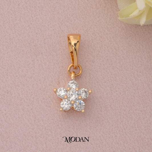 Mini Micro Paved Flower Pendant DIY Liontin Pesta Bunga Hypoallergenic Gold Plated
