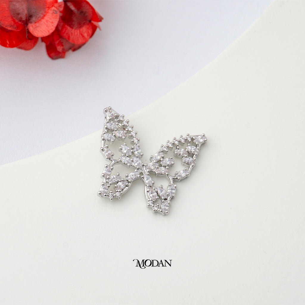 Sparkling Clear and Colorful Butterfly Pendant DIY Pendant Liontin Kupu - Kupu Berlian Hypoallergenic Gold Plated