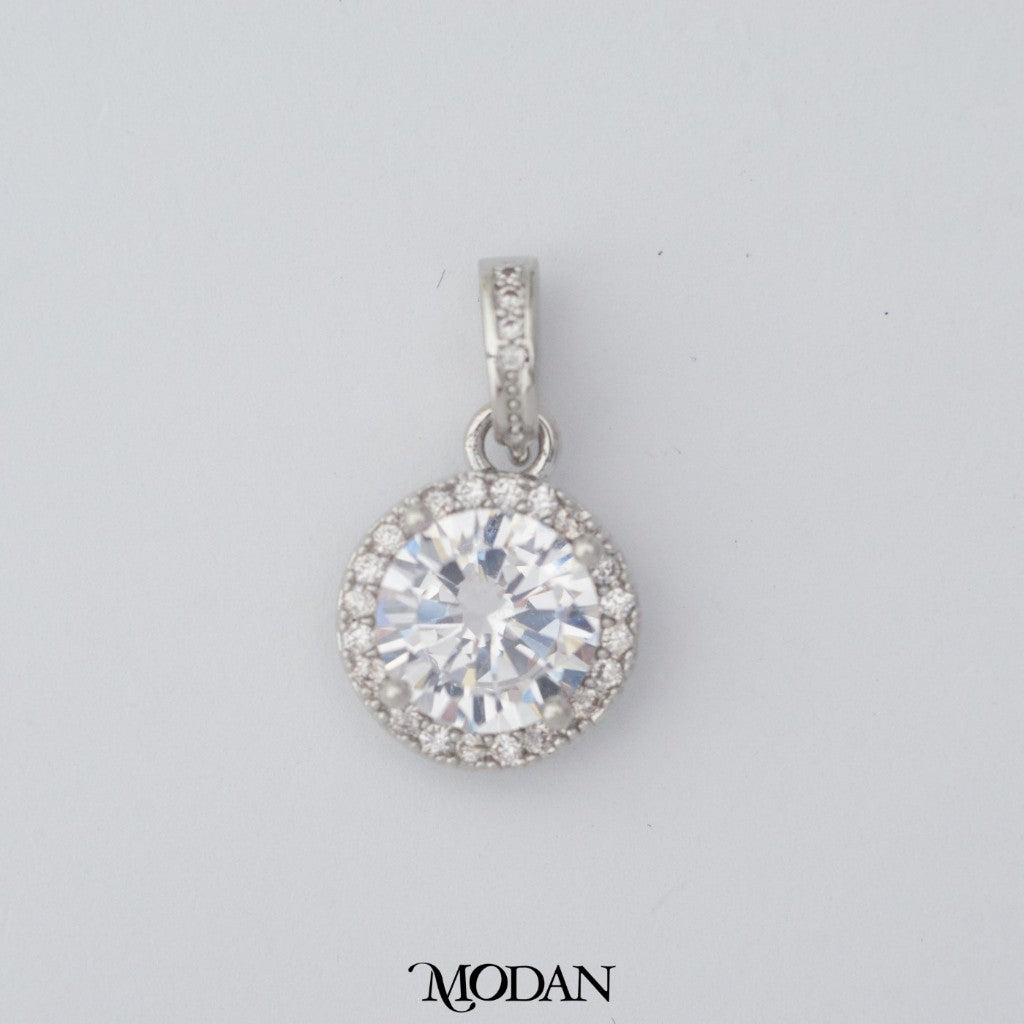 Bridal Colorful Solitaire Pendant DIY Pendant Liontin Mata Satu Warna-Warni Hypoallergenic Gold Filled