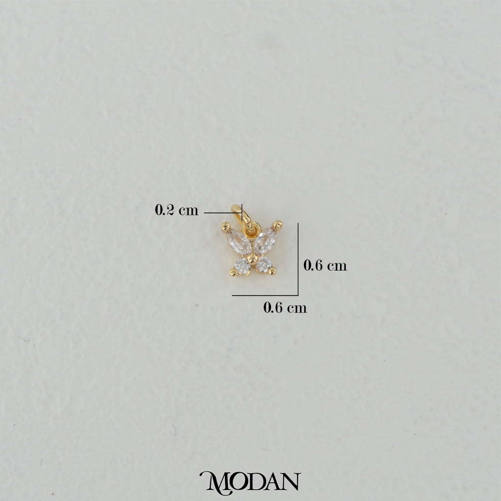 Mini Sparkling Butterfly Charm DIY Charm Liontin Kupu-Kupu Kecil Hypoallergenic Gold Filled