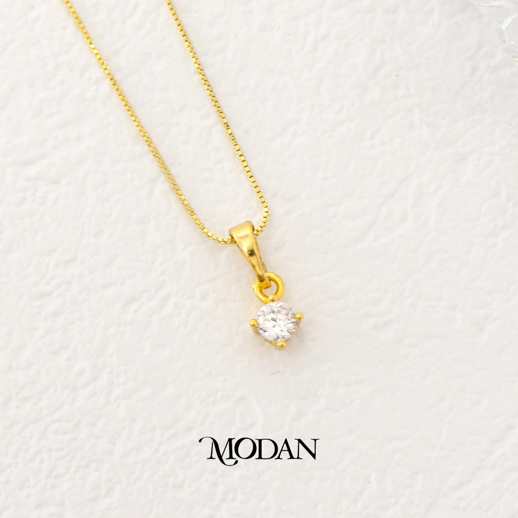 Mini Elegant Round Pendant DIY Pendant Liontin Kalung Mata Satu Hypoallergenic Gold Filled