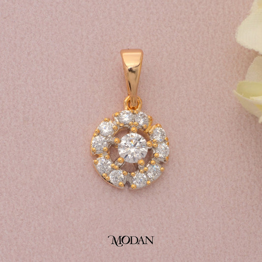Mini Micro Paved Circle Pendant DIY Liontin Pesta Lingkaran Hypoallergenic Gold Plated