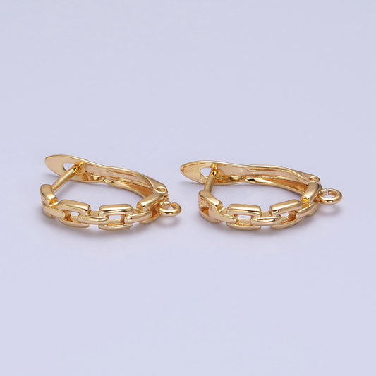 Cable Chain English Lock Half Earrings DIY Earrings Findings Pengait Anting Rantai Polos Unfinished Hypoallergenic Gold Plated