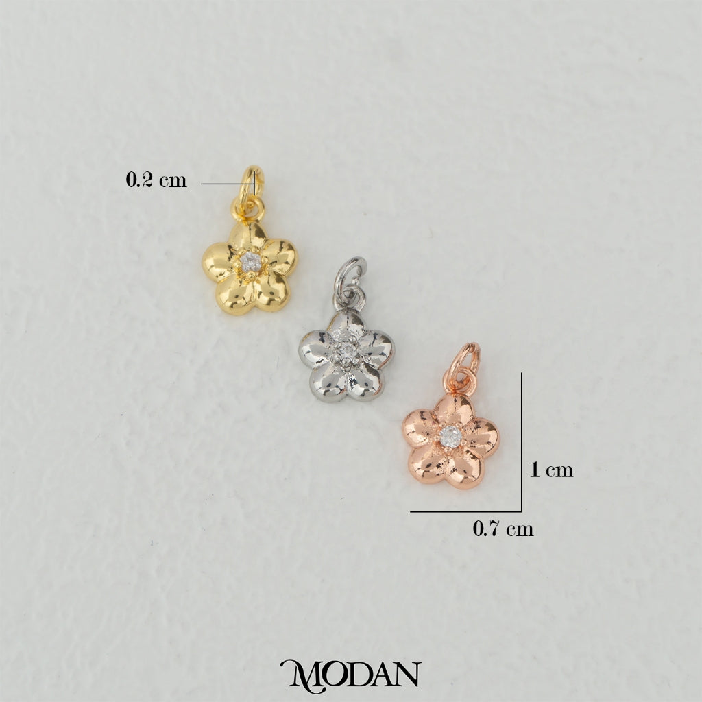 Simple Dainty Mini Flower Charm DIY Charm Liontin Bunga Kecil Hypoallergenic Gold Filled