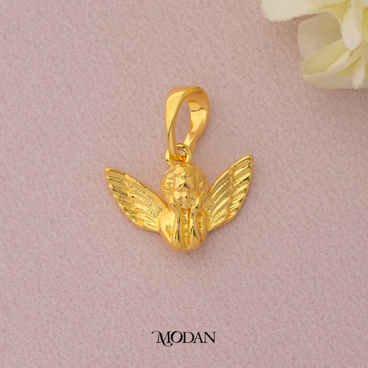 Simple Plain Angel 3D Pendant DIY Pendant Liontin Sayap Malaikat Hypoallergenic Gold Plated