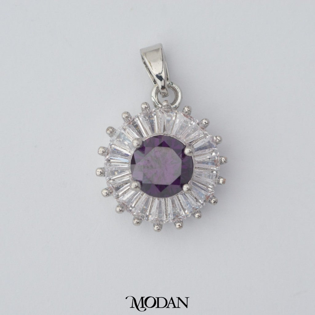 Sparkling Bridal Colorful Solitaire Pendant DIY Pendant Liontin Mata Satu Warna-Warni Hypoallergenic Gold Filled