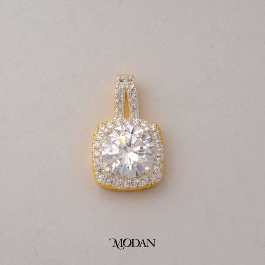 Bridal Square Shaped Cluster Pendant DIY Liontin Pesta Hypoallergenic Gold Plated