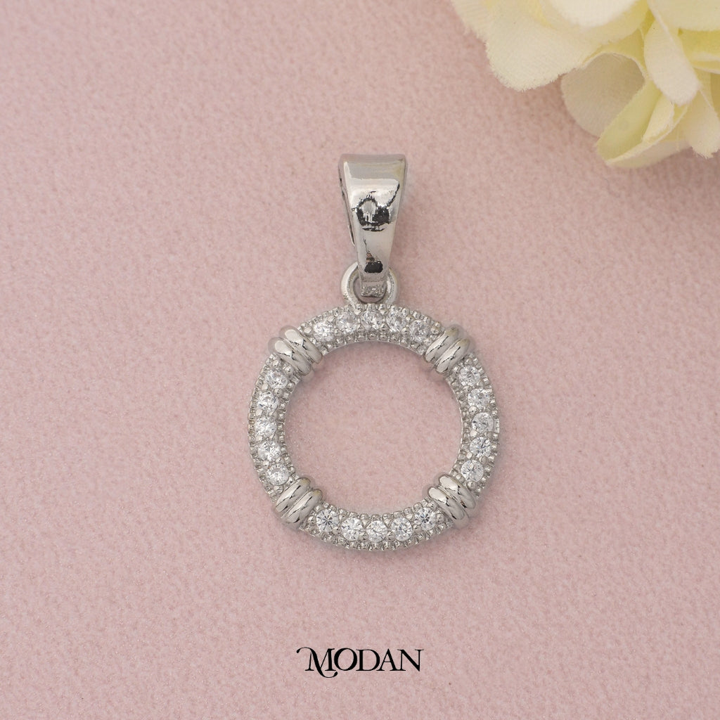 Simple Classic Circle Pendant DIY Pendant Liontin Bulat Minimalis Hypoallergenic Gold Plated