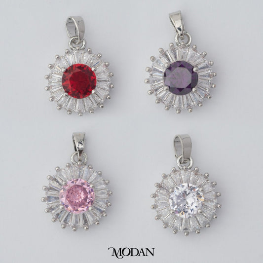 Sparkling Bridal Colorful Solitaire Pendant DIY Pendant Liontin Mata Satu Warna-Warni Hypoallergenic Gold Filled