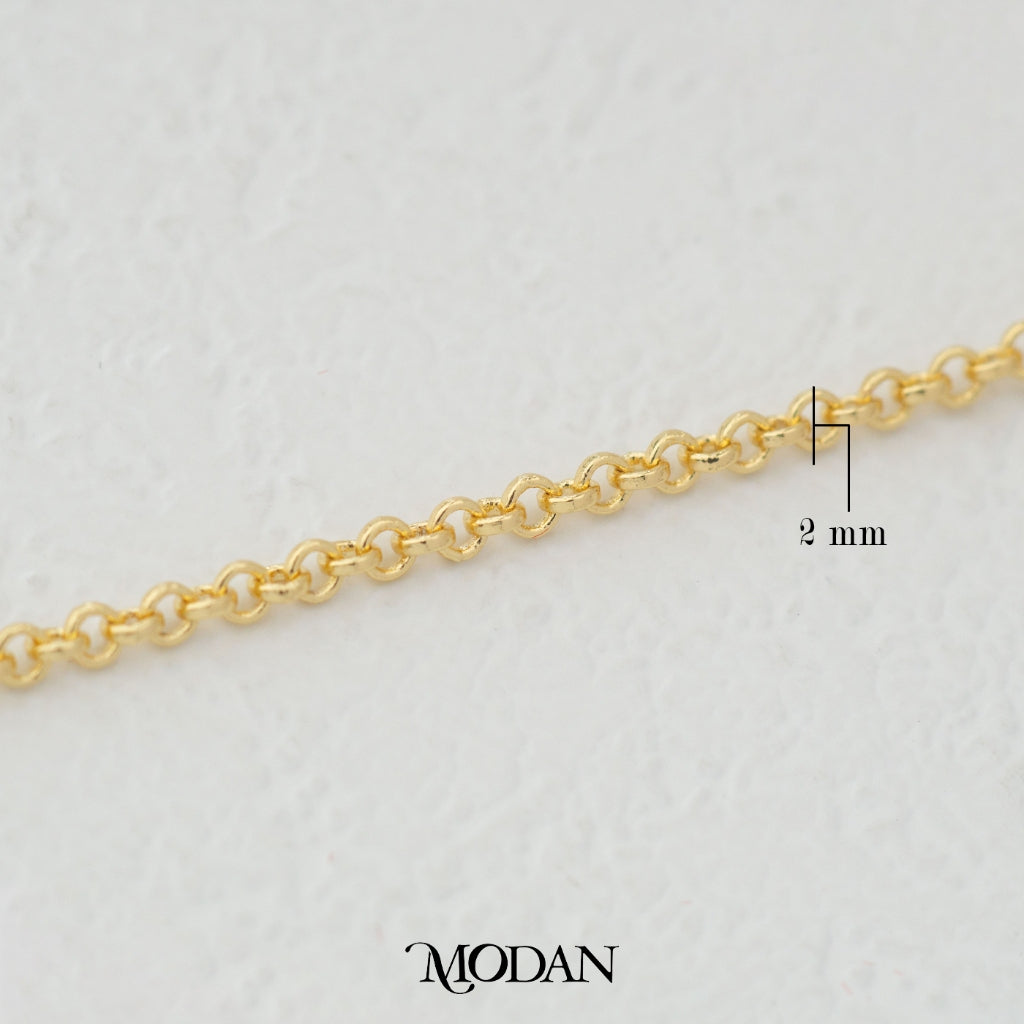 Round Rolo Unfinished DIY Chain Rantai Kalung Gelang Meteran Hypoallergenic Gold Filled