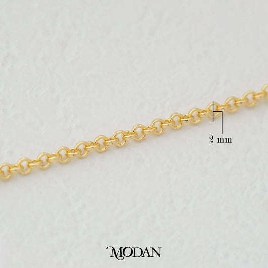 Round Rolo Unfinished DIY Chain Rantai Kalung Gelang Meteran Hypoallergenic Gold Filled
