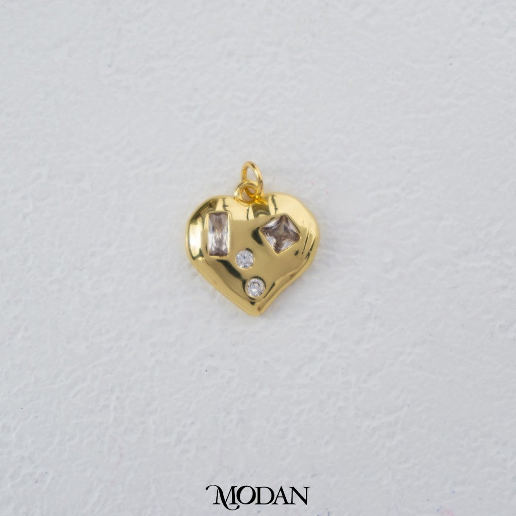 Mini Heart Baguette Pendant DIY Pendant Liontin Hati Minimalis Hypoallergenic Gold Filled