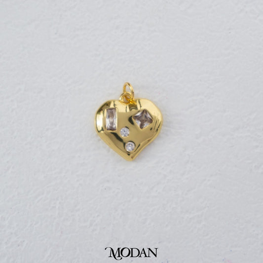 Mini Heart Baguette Pendant DIY Pendant Liontin Hati Minimalis Hypoallergenic Gold Filled