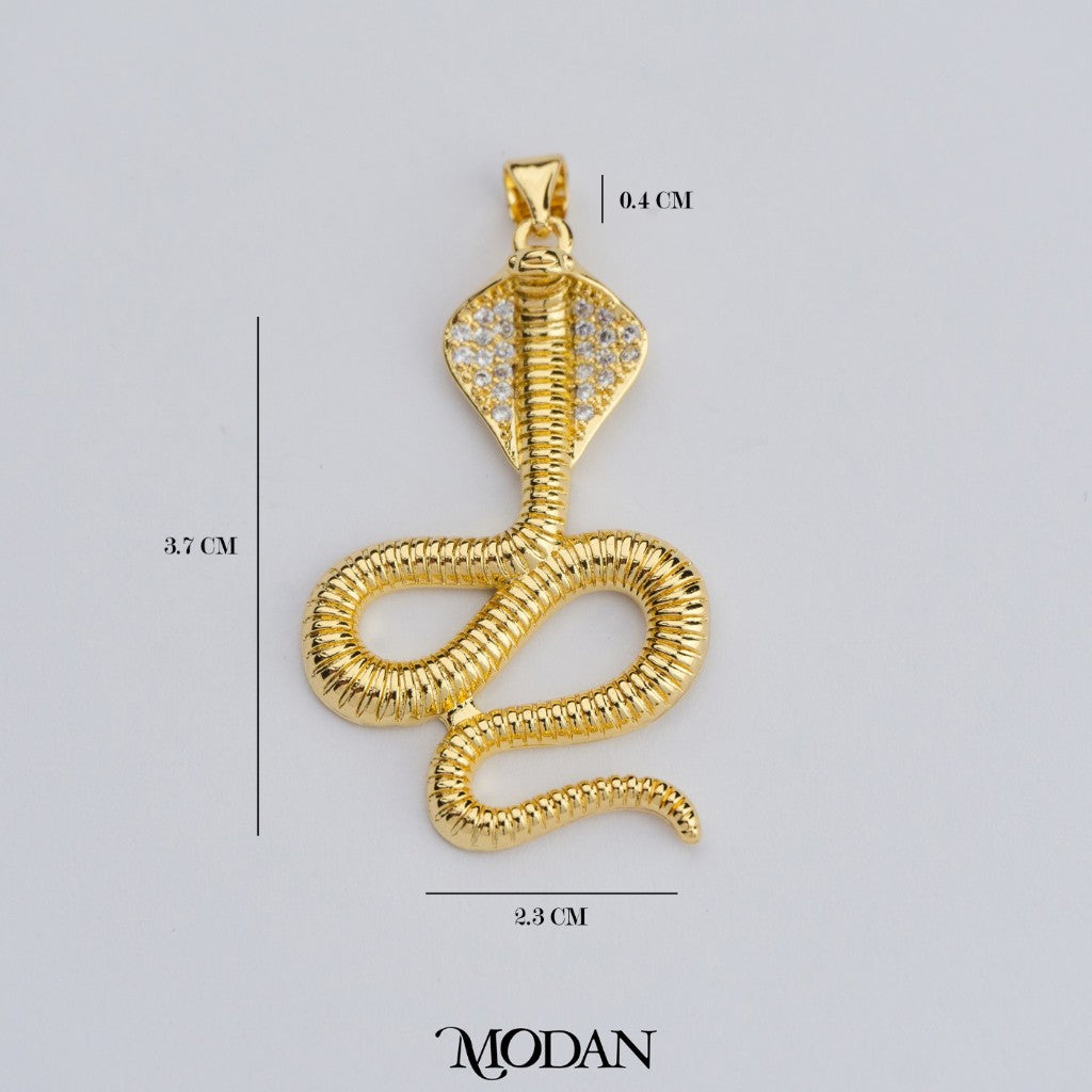 Luxury King Cobra Snake Pendant DIY Pendant Liontin Ular Berlian Hypoallergenic Gold Filled