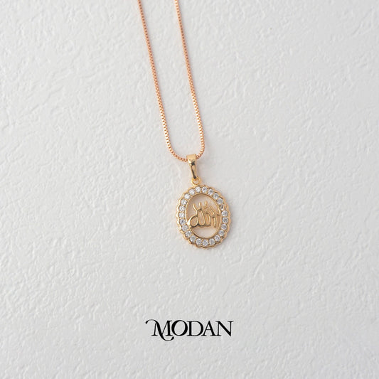 Muslim Lafadz Flower Pendant DIY Pendant Liontin Kalung Islami Bentuk Bunga Hypoallergenic Gold Plated