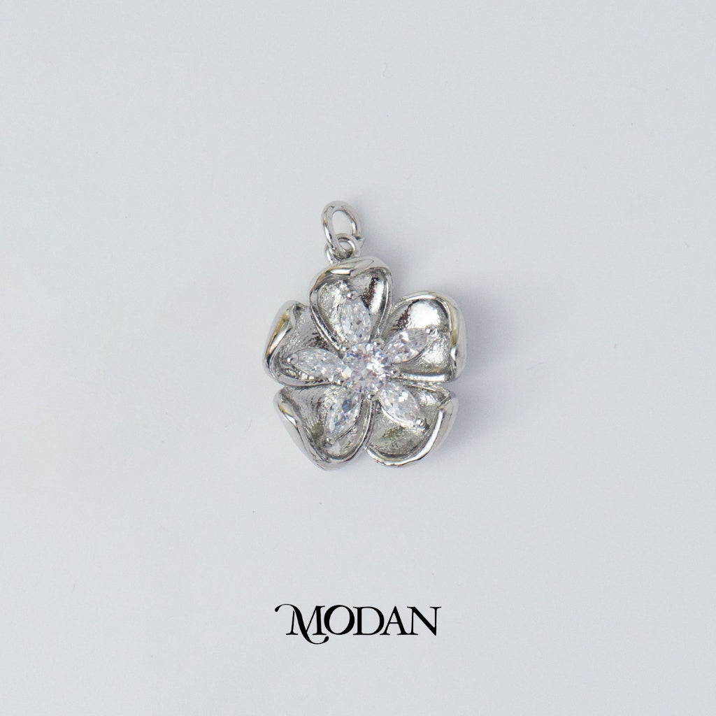Double Layer Marquise Flower Pendant DIY Pendant Liontin Bunga Berlian Hypoallergenic Gold Filled