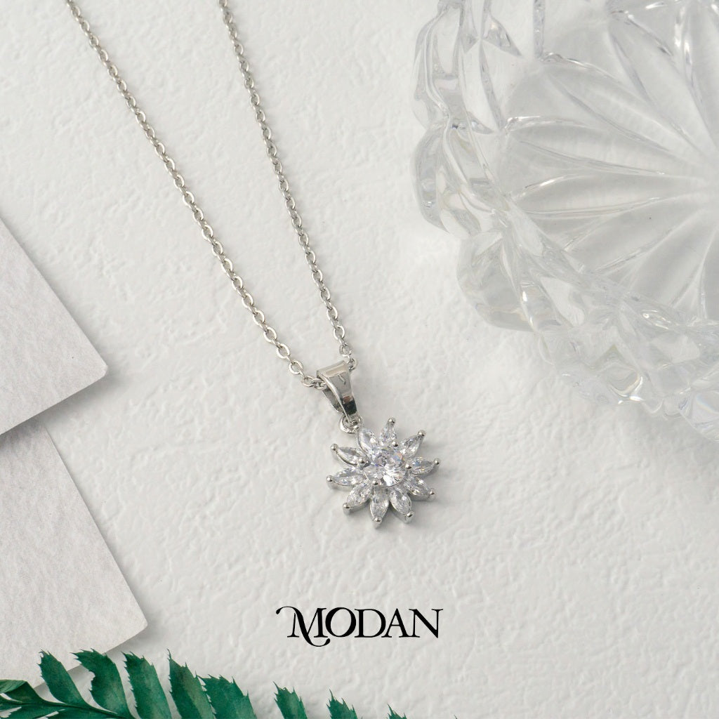 Sparkling Sunflower Pendant DIY Pendant Liontin Bunga Matahari Hypoallergenic Gold Plated
