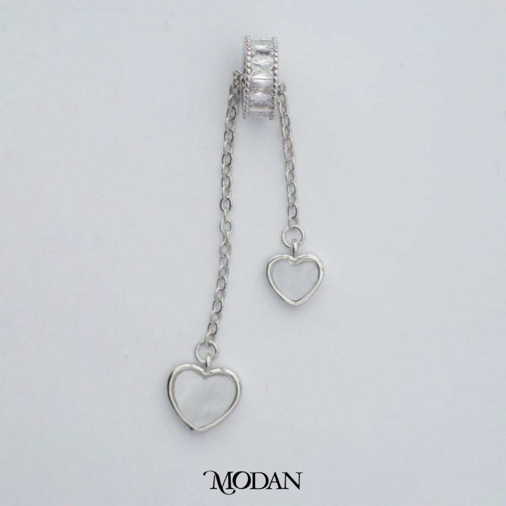 Double Red White Heart Love Pendant DIY Pendant Liontin Hati Cinta Hypoallergenic Gold Filled