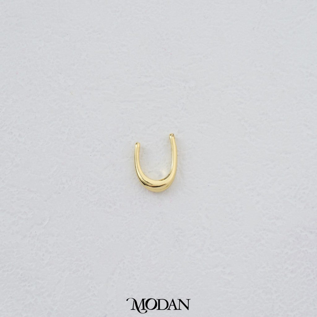 Plain "U" Shaped DIY Beads Manik Liontin Kalung/Gelang Bentuk Huruf "U" Polos Hypoallergenic Gold Filled