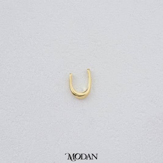 Plain "U" Shaped DIY Beads Manik Liontin Kalung/Gelang Bentuk Huruf "U" Polos Hypoallergenic Gold Filled