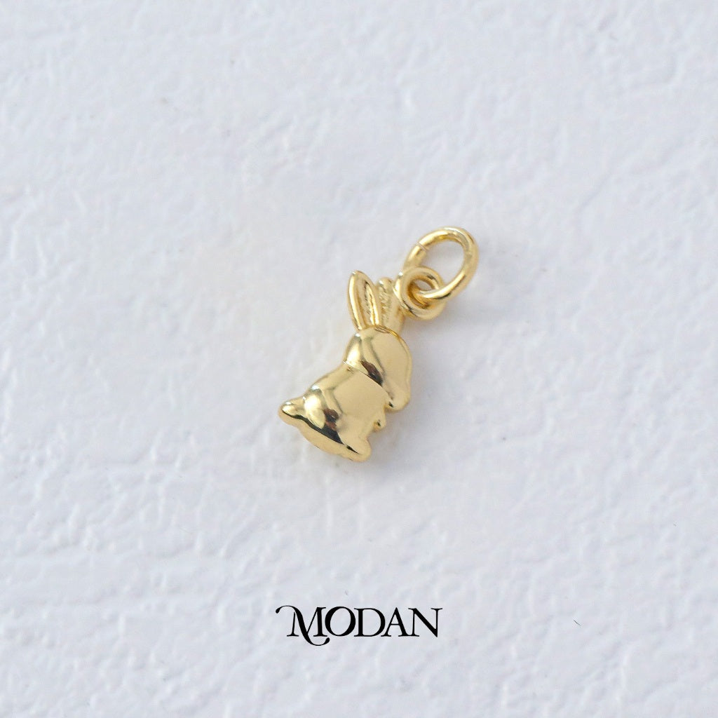 Tiny Bunny Animal Charm DIY Charm Liontin Kelinci Hypoallergenic Gold Filled