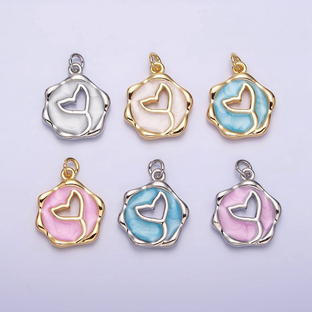 Whale Tail Enamel DIY Charm Liontin Ekor Paus Hypoallergenic Gold Filled