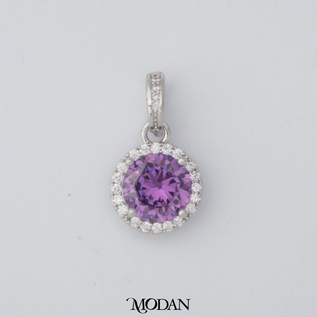 Bridal Colorful Solitaire Pendant DIY Pendant Liontin Mata Satu Warna-Warni Hypoallergenic Gold Filled