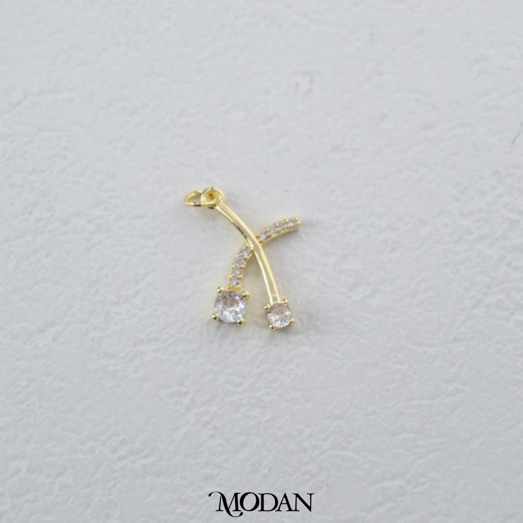 One Sided Micro Paved Cross X Pendant DIY Pendant Liontin Bandul Kalung Bentuk Silang Berlian Hypoallergenic Gold Filled